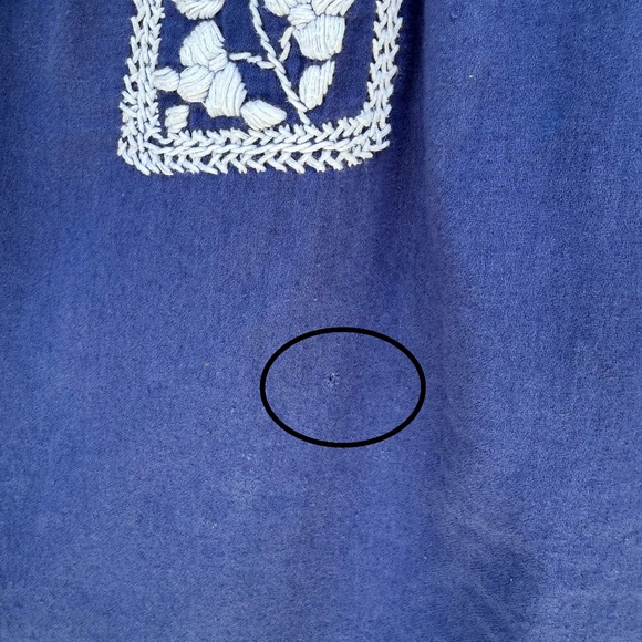 Roberta‎ Roller Rabbit Embroidered Square Neck Peasant Blouse Blue XS - Picture 6 of 9